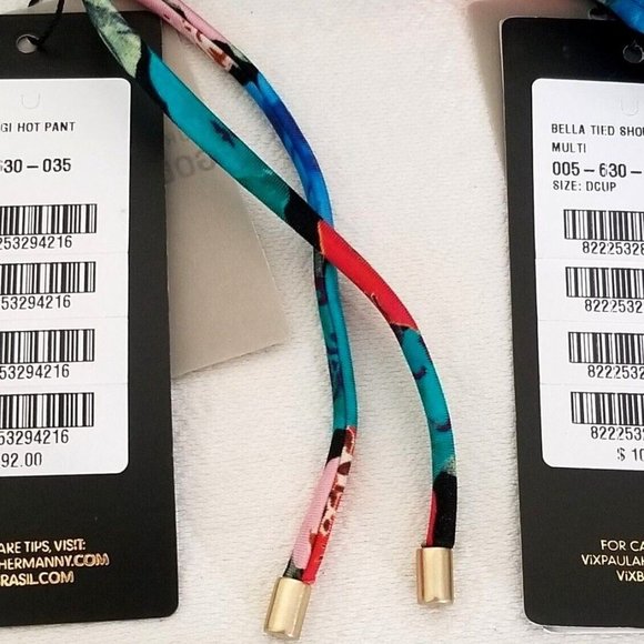 VIX PAULA HERMANNY BELLA 2-PC FLORAL GIGI HIGH WAIST BIKINI SWIMSUIT D/M NWT - Picture 12 of 12